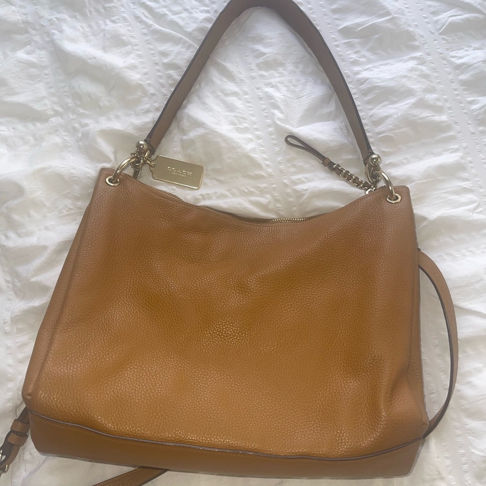 USED! Coach Peanut Color Shoulder Handbag - Picture 2 of 4